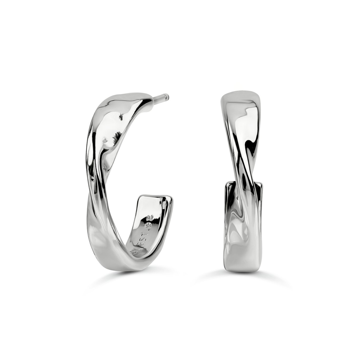 Radley Silver Plated Hammered Hoop Earrings
