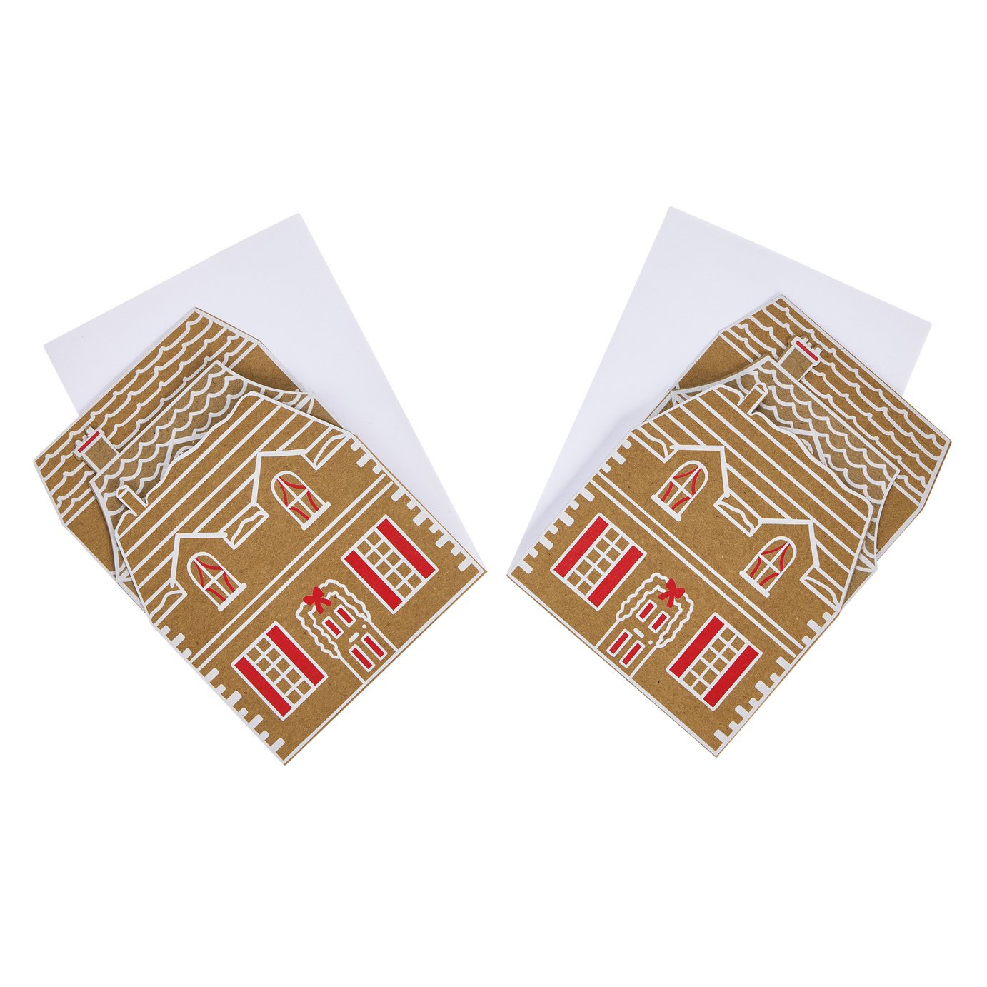 Argos Home Pack of 10 Gingerbread House Christmas Cards