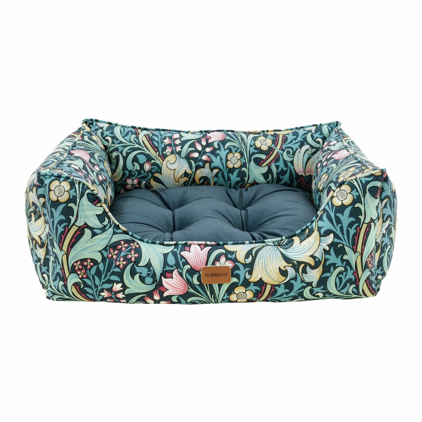 Morris & Co Golden Lily Print Square Bed - Large