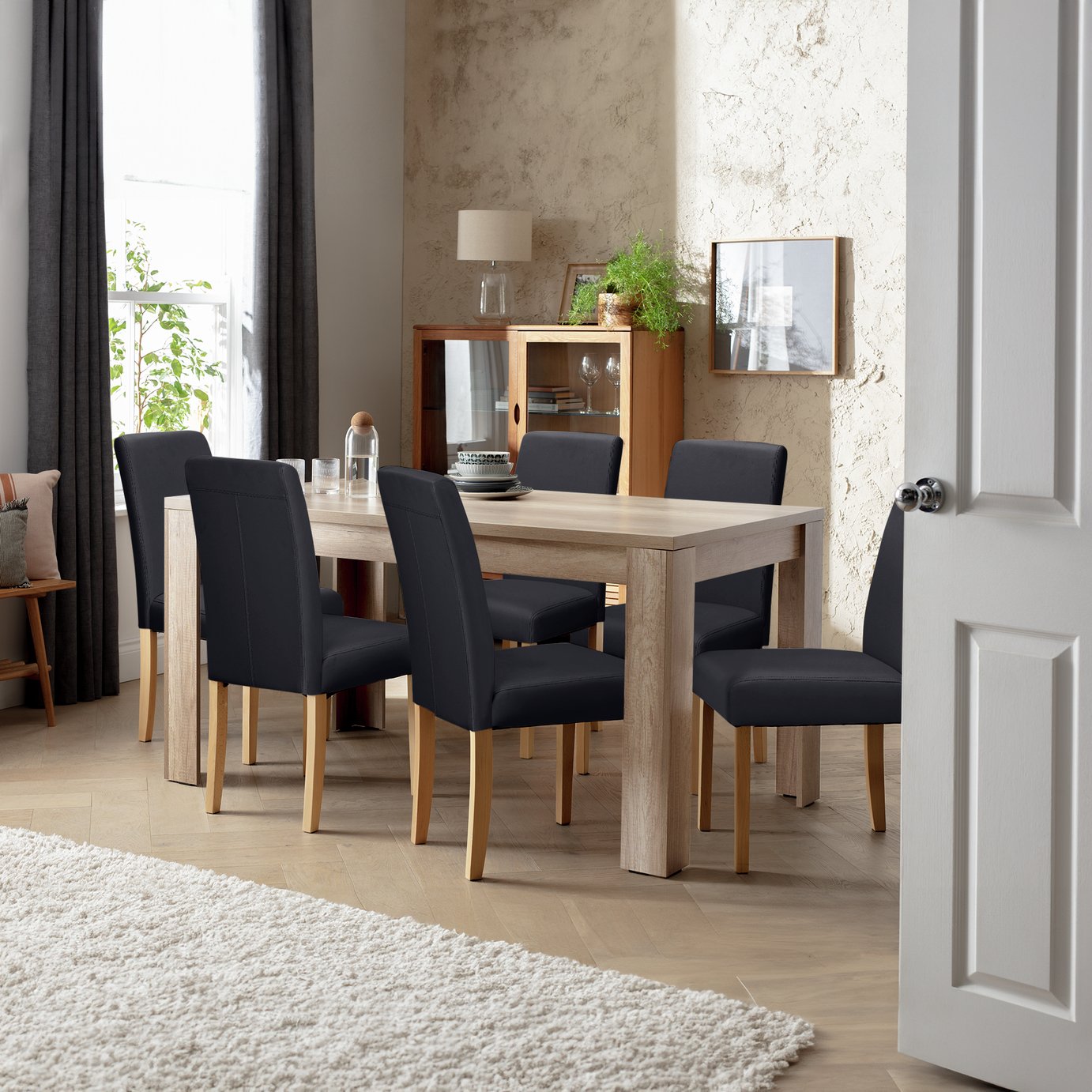 Argos Home Preston Oak Dining Table & 6 Chairs