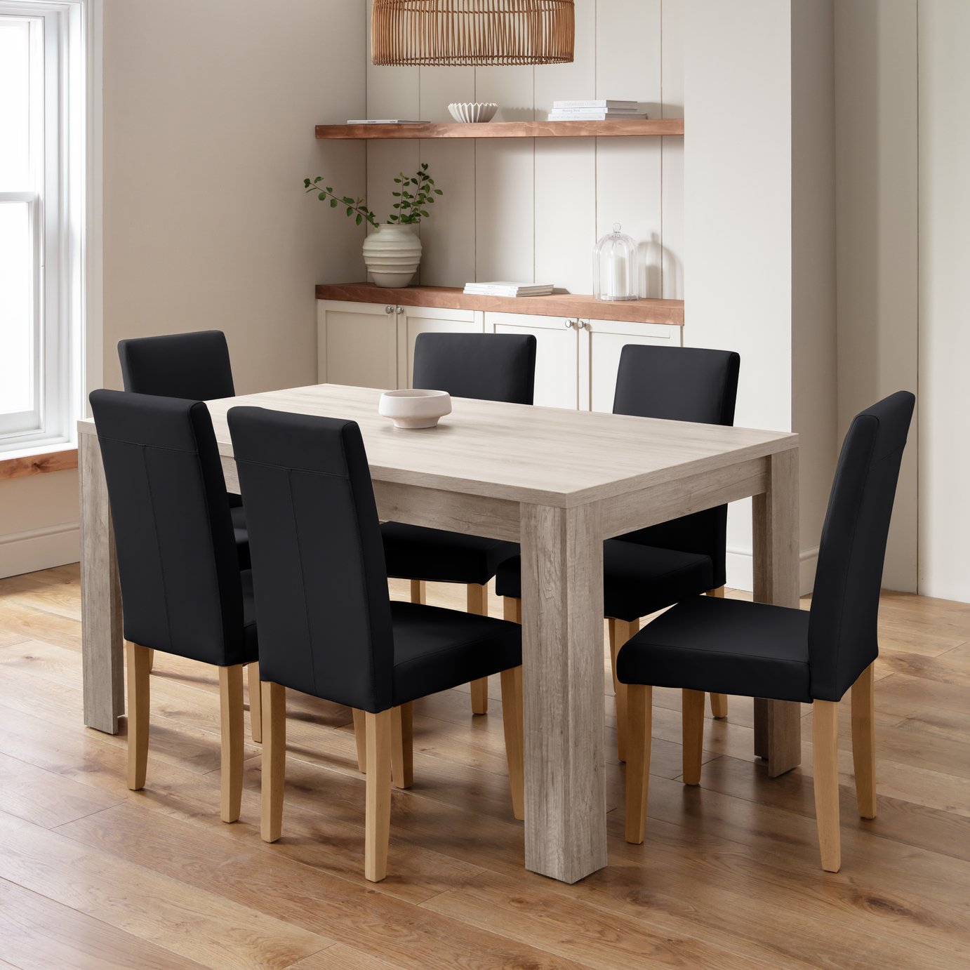 Argos Home Preston Oak Dining Table & 6 Chairs