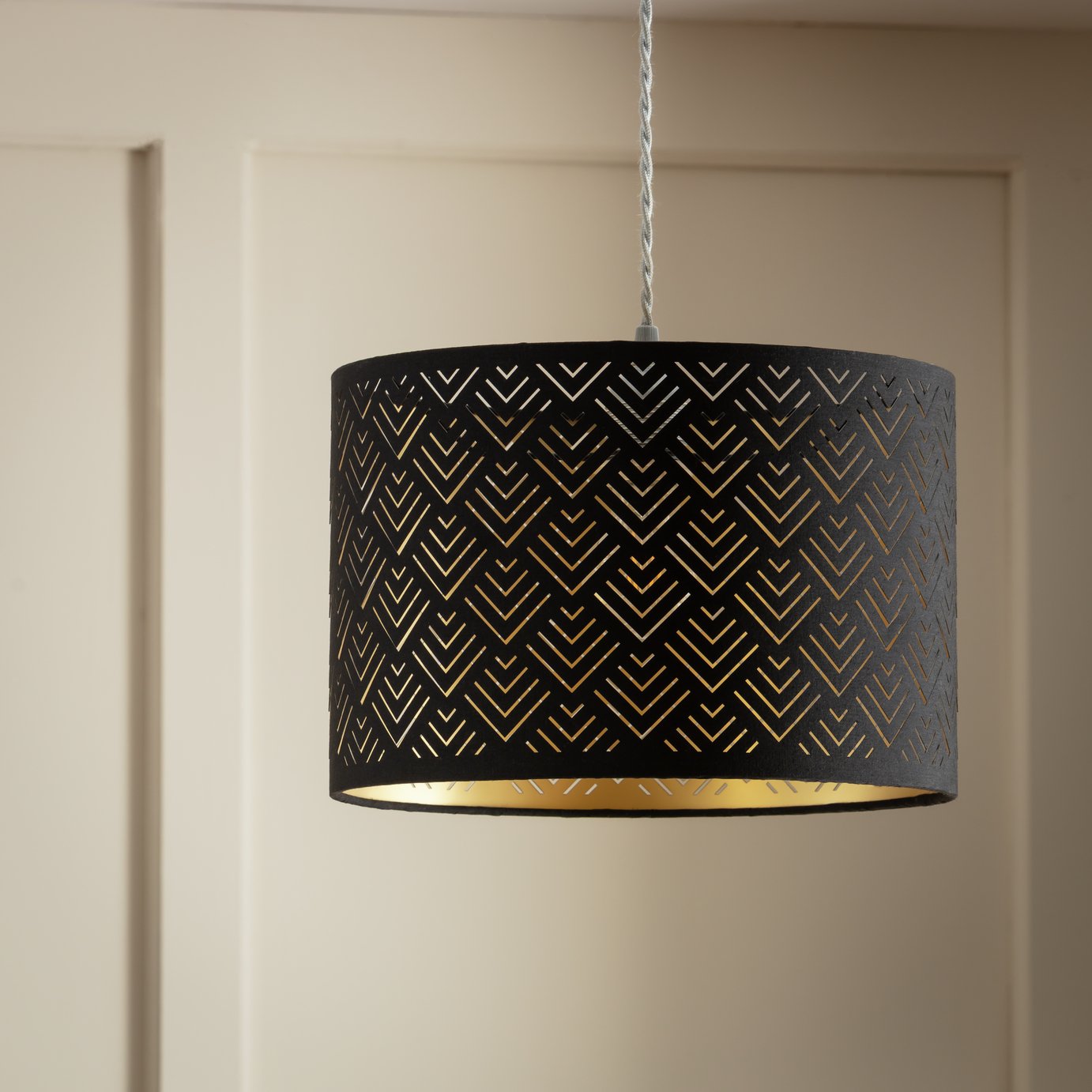 Argos Home Lasercut Black Easy Fit Lampshade - 30cm