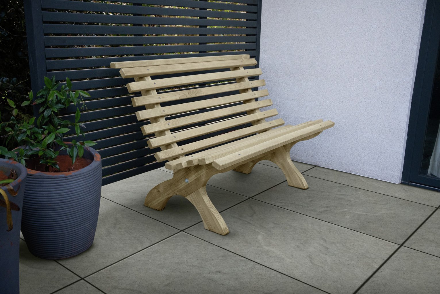 Forest Garden Kuba 2 Seater Wooden Garden Bench - Natural
