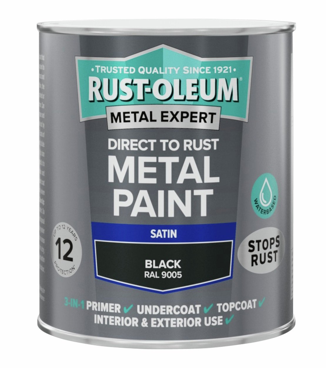 Rust-Oleum Metal Expert Satin Paint 750ml - Black