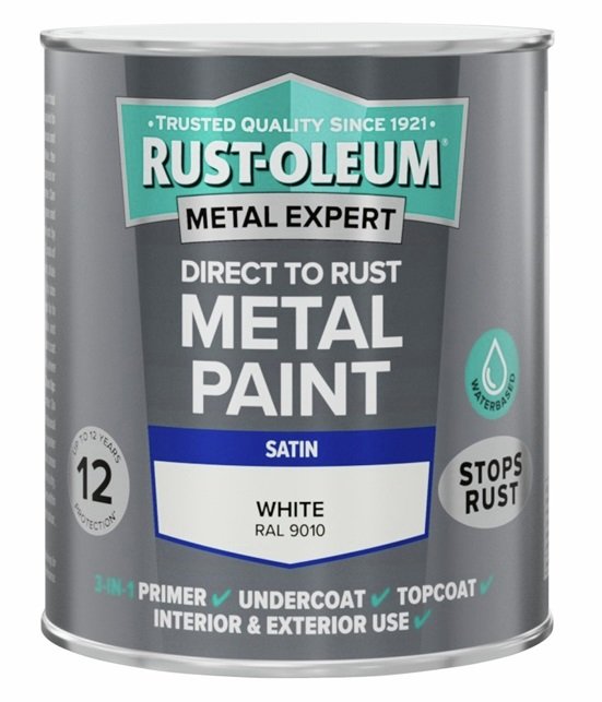 Rust-Oleum Metal Expert Satin Paint 750ml - White
