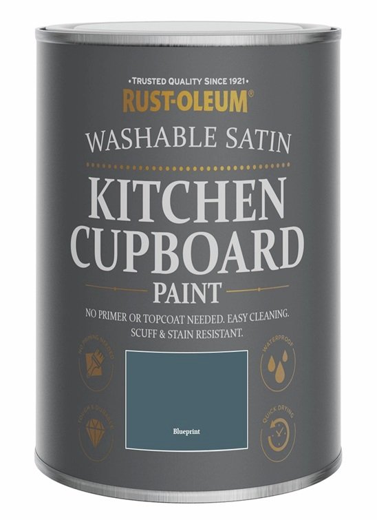 Rust-Oleum Kitchen Satin Cupboard Paint 750ml - Blueprint
