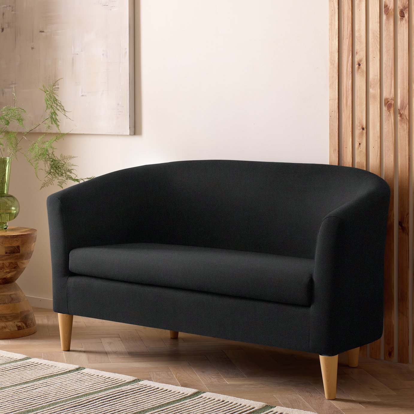 Argos Home Tub Faux Leather 2 Seater Sofa