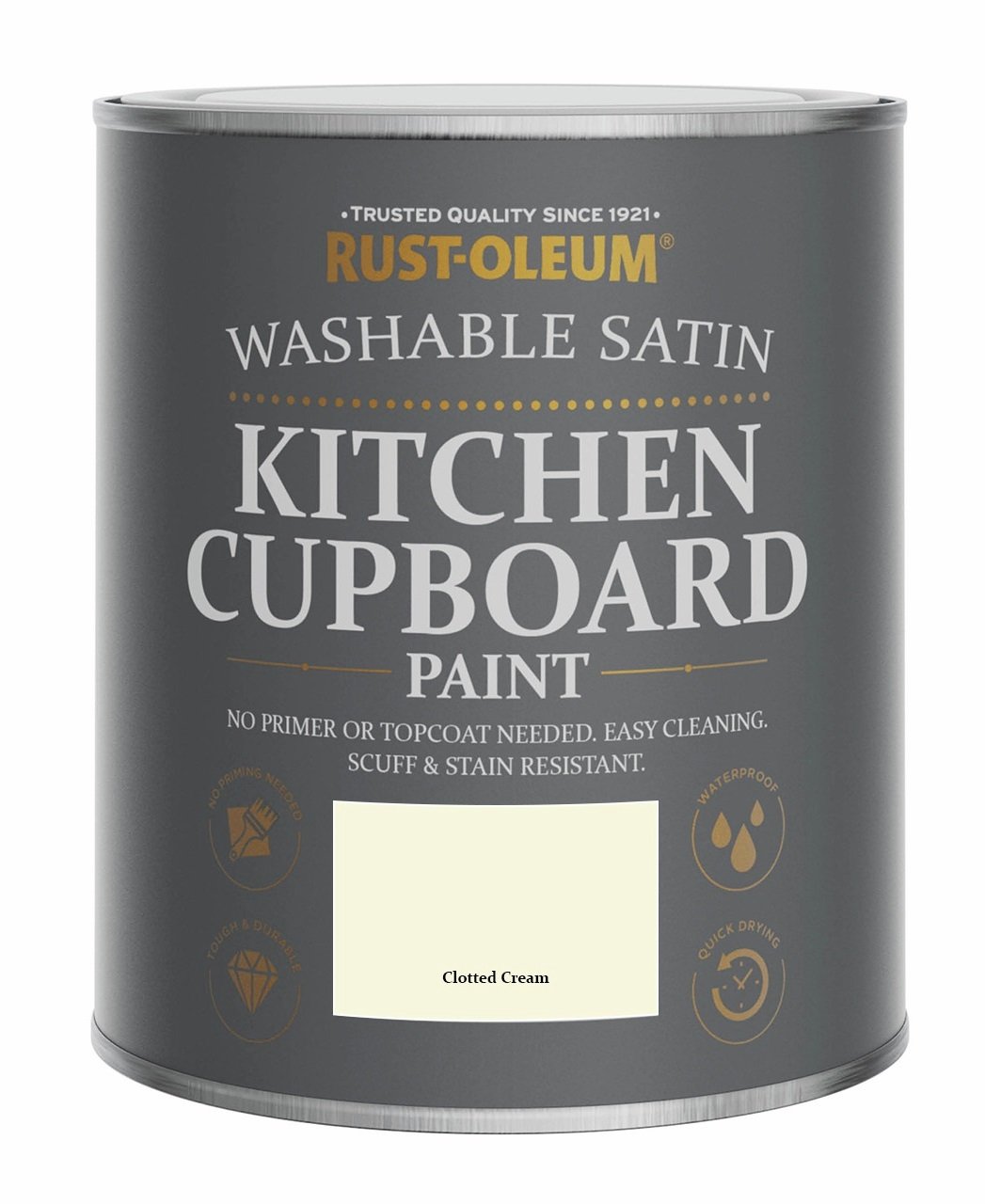 Rust-Oleum Kitchen Satin Cupboard Paint 750ml -Clotted Cream