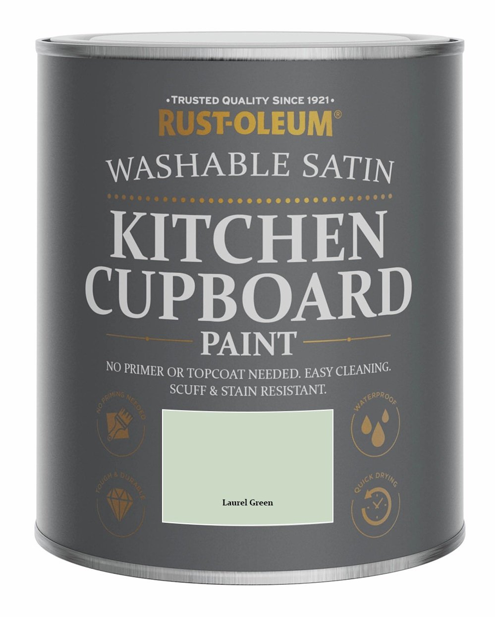 Rust-Oleum Kitchen Satin Cupboard Paint 750ml - Laurel Green