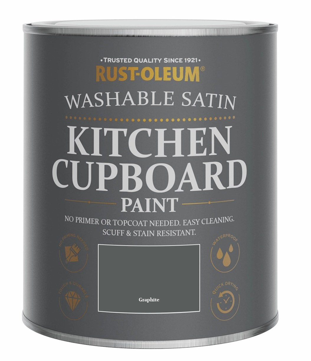 Rust-Oleum Kitchen Satin Cupboard Paint 750ml - Graphite