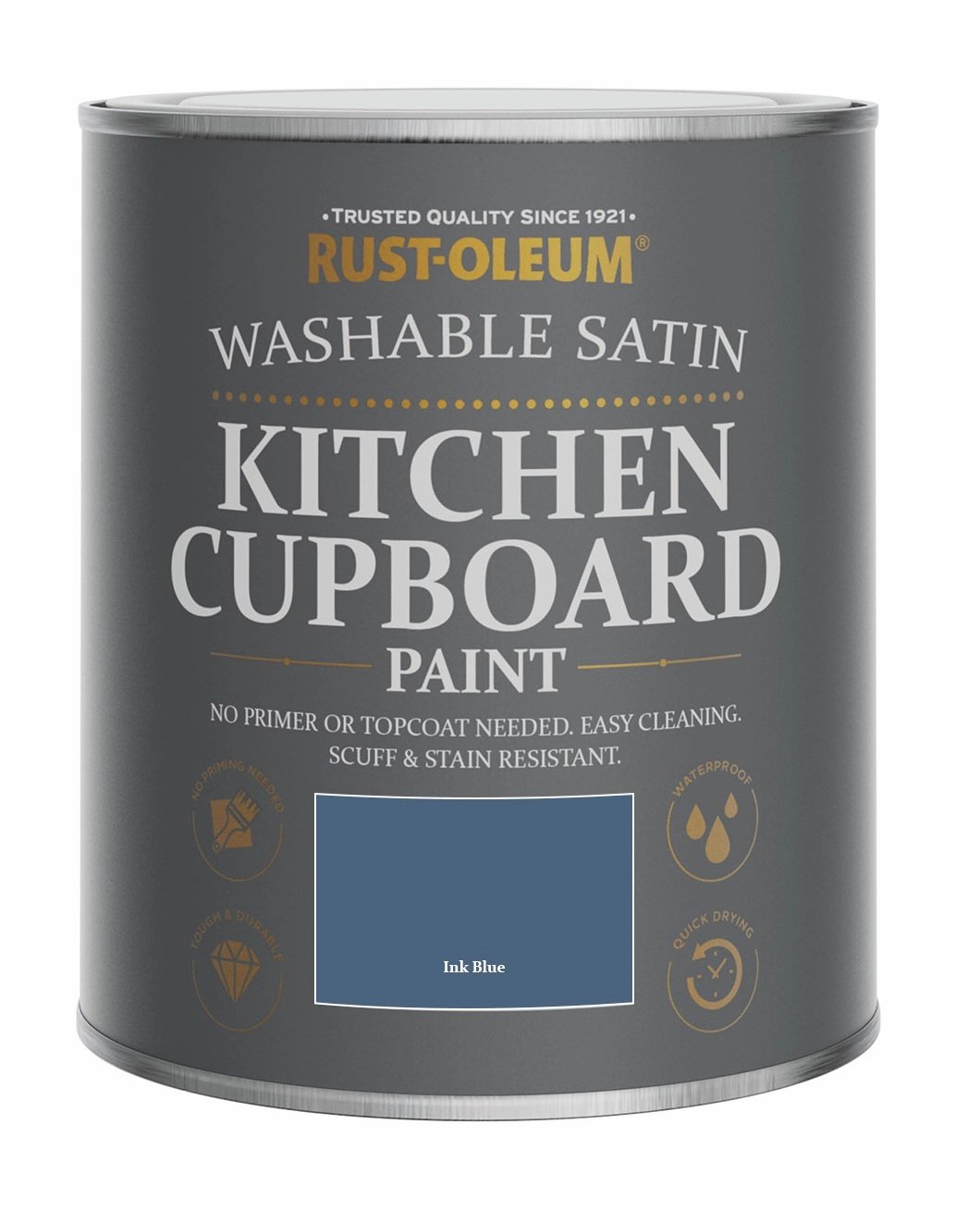 Rust-Oleum Kitchen Satin Cupboard Paint 750ml - Ink Blue