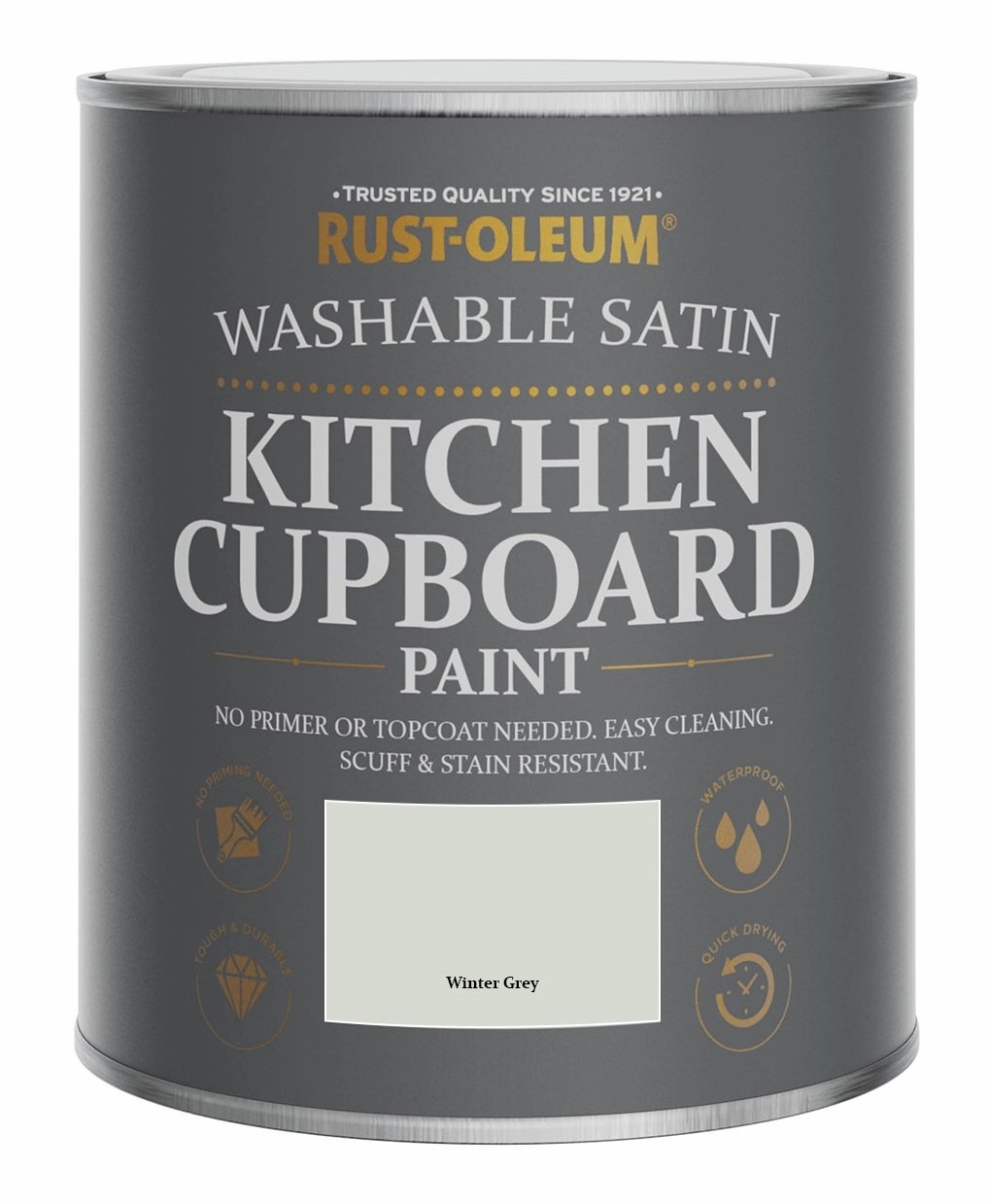 Rust-Oleum Kitchen Satin Cupboard Paint 750ml - Winter Grey