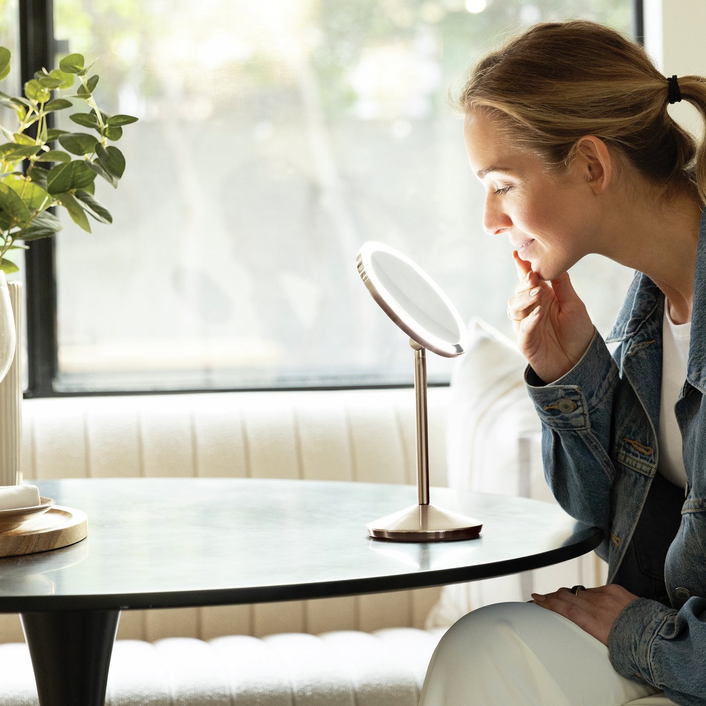 Simplehuman Fold Beauty Sensor Mirror 10x Magnified - Rose