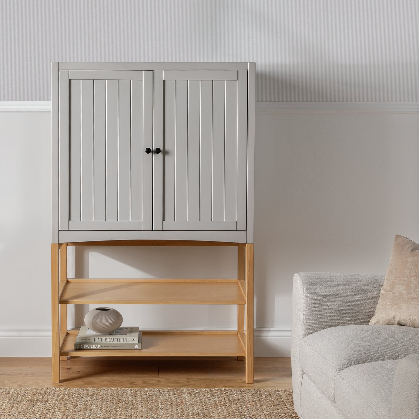 Habitat Bournemouth Storage Cabinet Bookcase - Grey