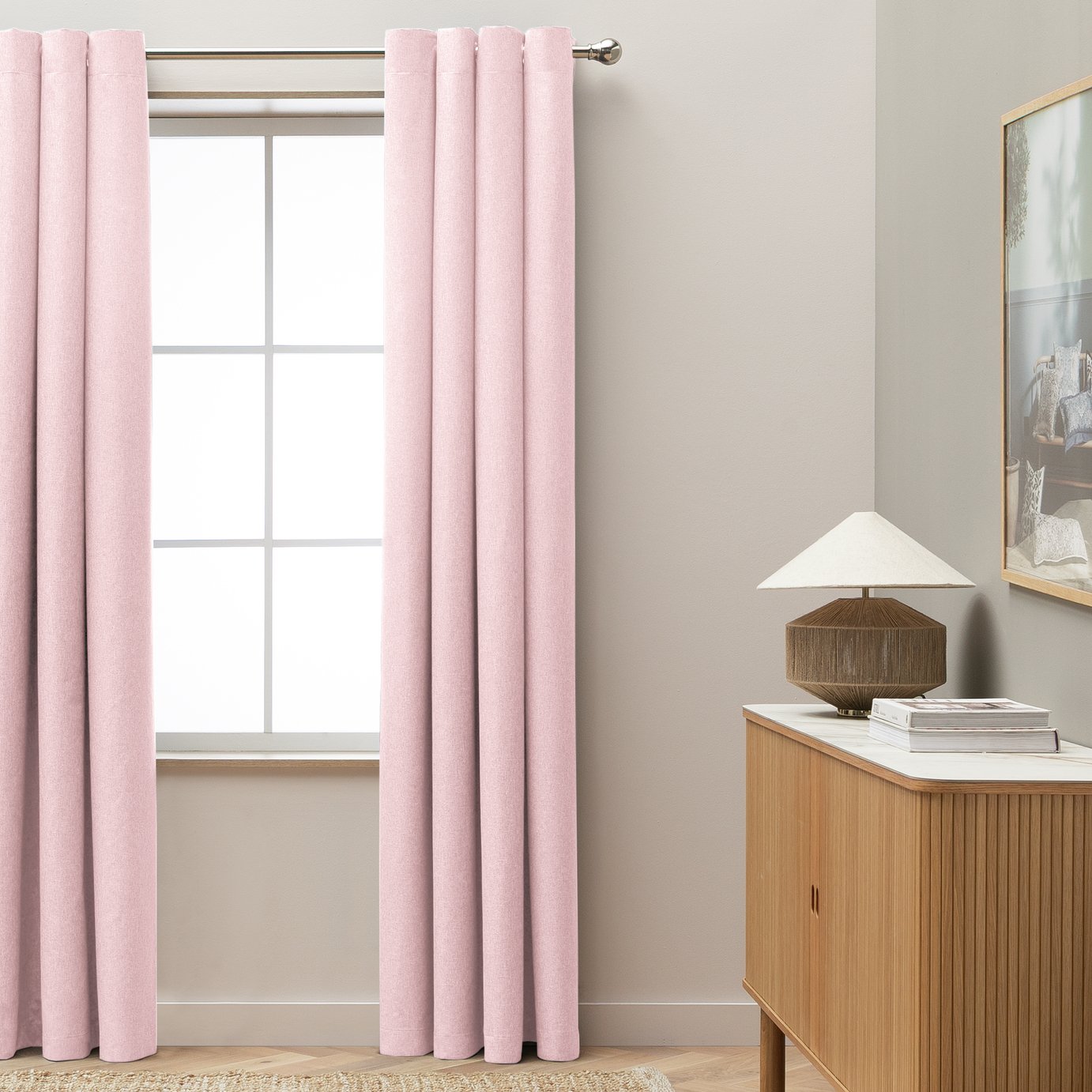 Habitat Blackout Eyelet Curtain - Pink - 229x168cm