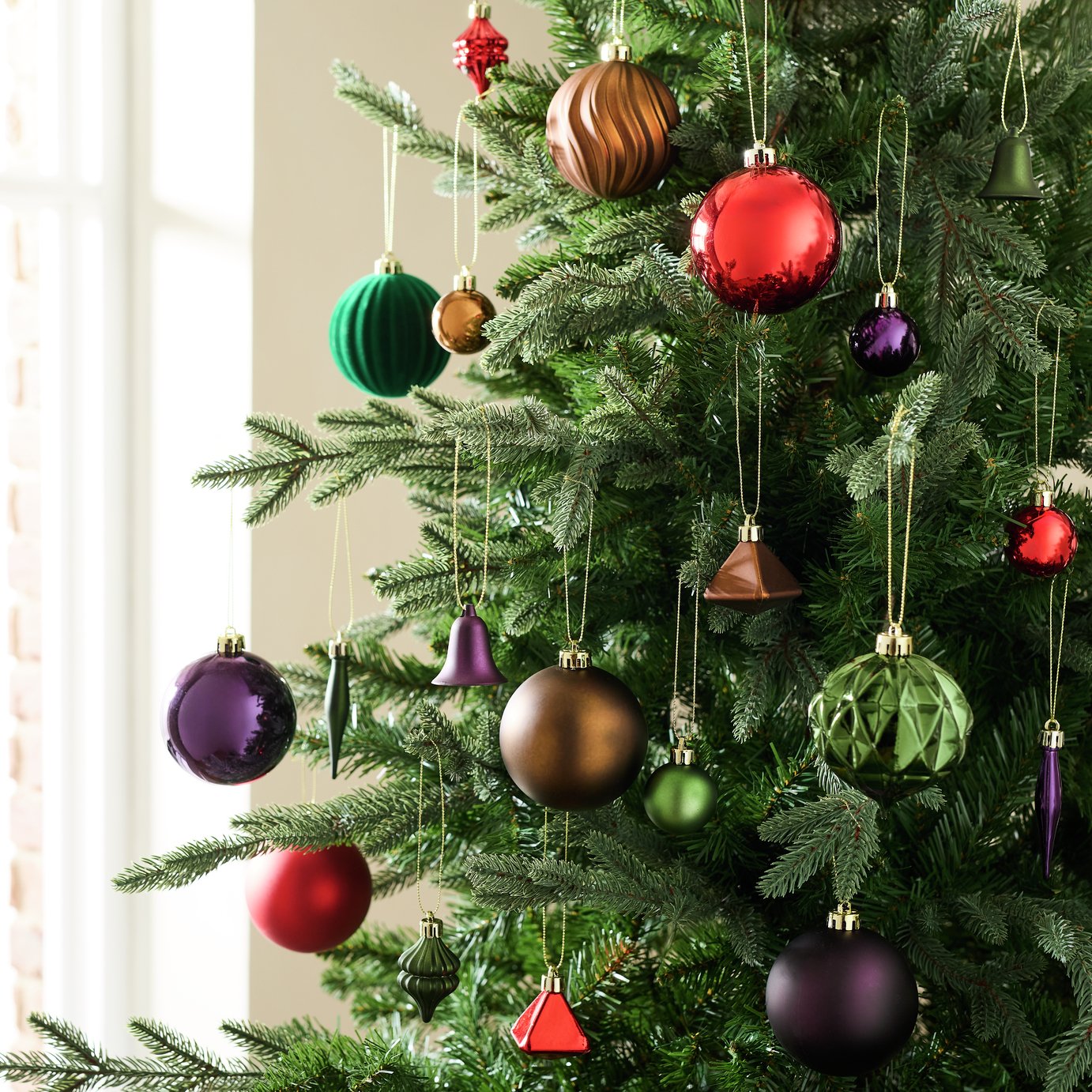 Habitat Pack of 49  Luxe Christmas Baubles - Multicolour