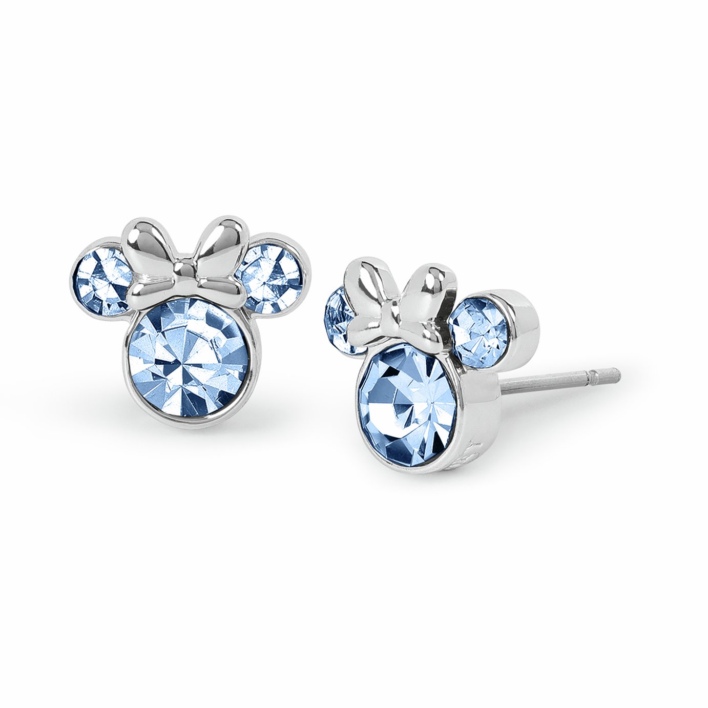 Disney Silver Plated Blue Stone Minnie Mouse Stud Earrings