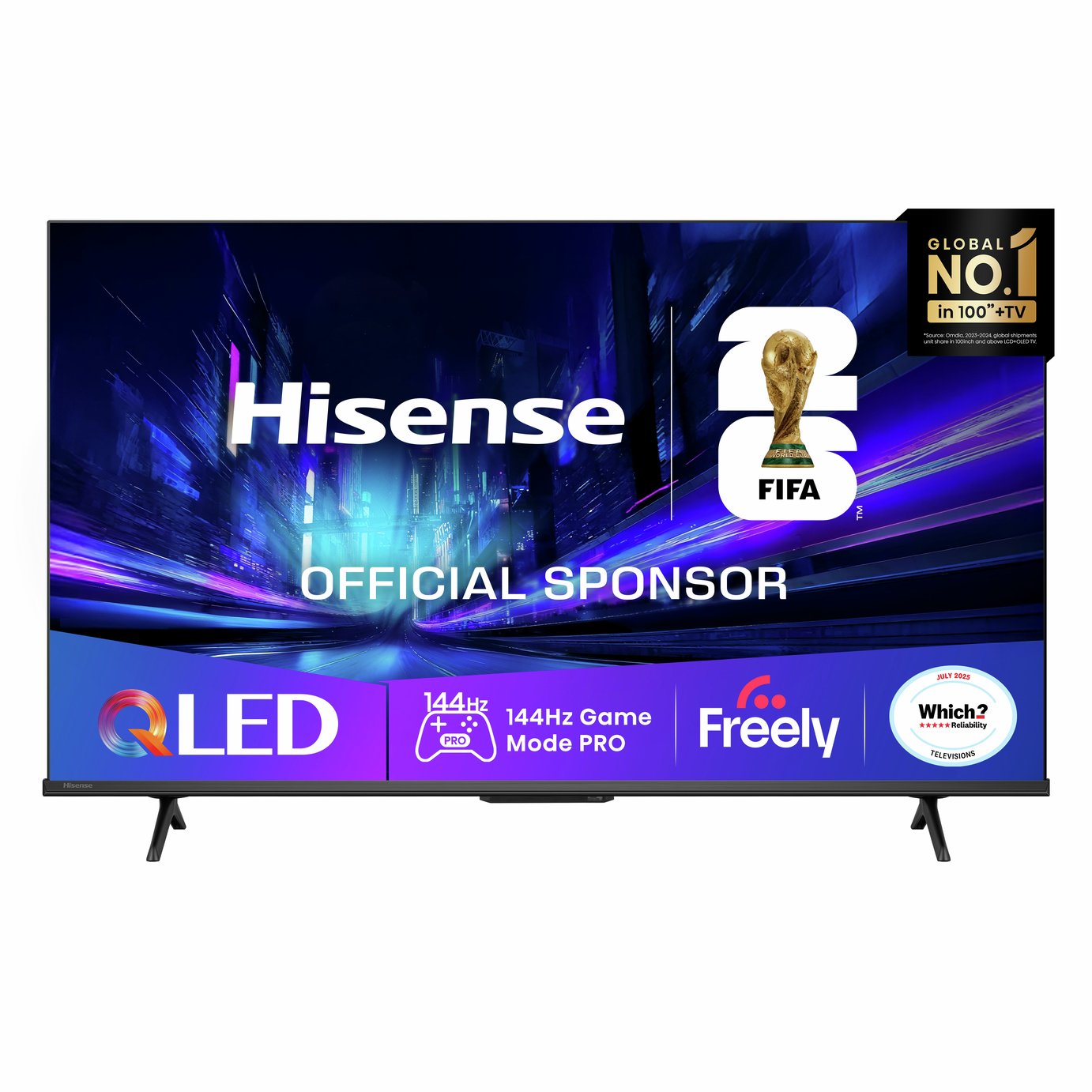 Hisense 50 Inch 50E78QTUK PRO Smart 4KUHD HDR QLED Freely TV