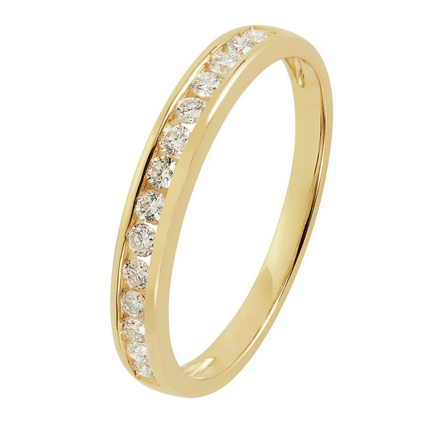 buy revere 9ct gold 25pt tw diamond channel set eternity ring o womens rings argos