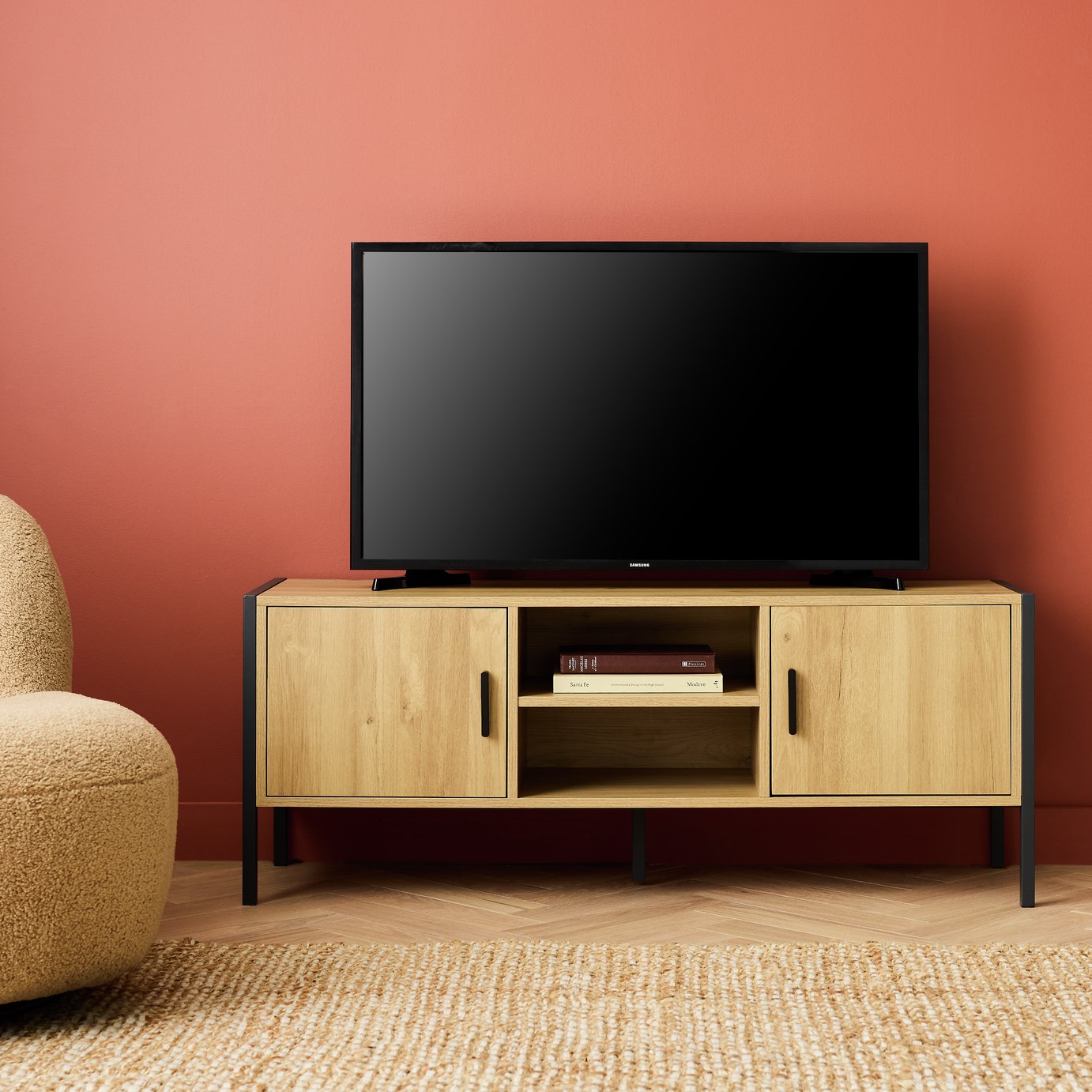 Argos Home Loft Living 2 Door TV Unit - Natural