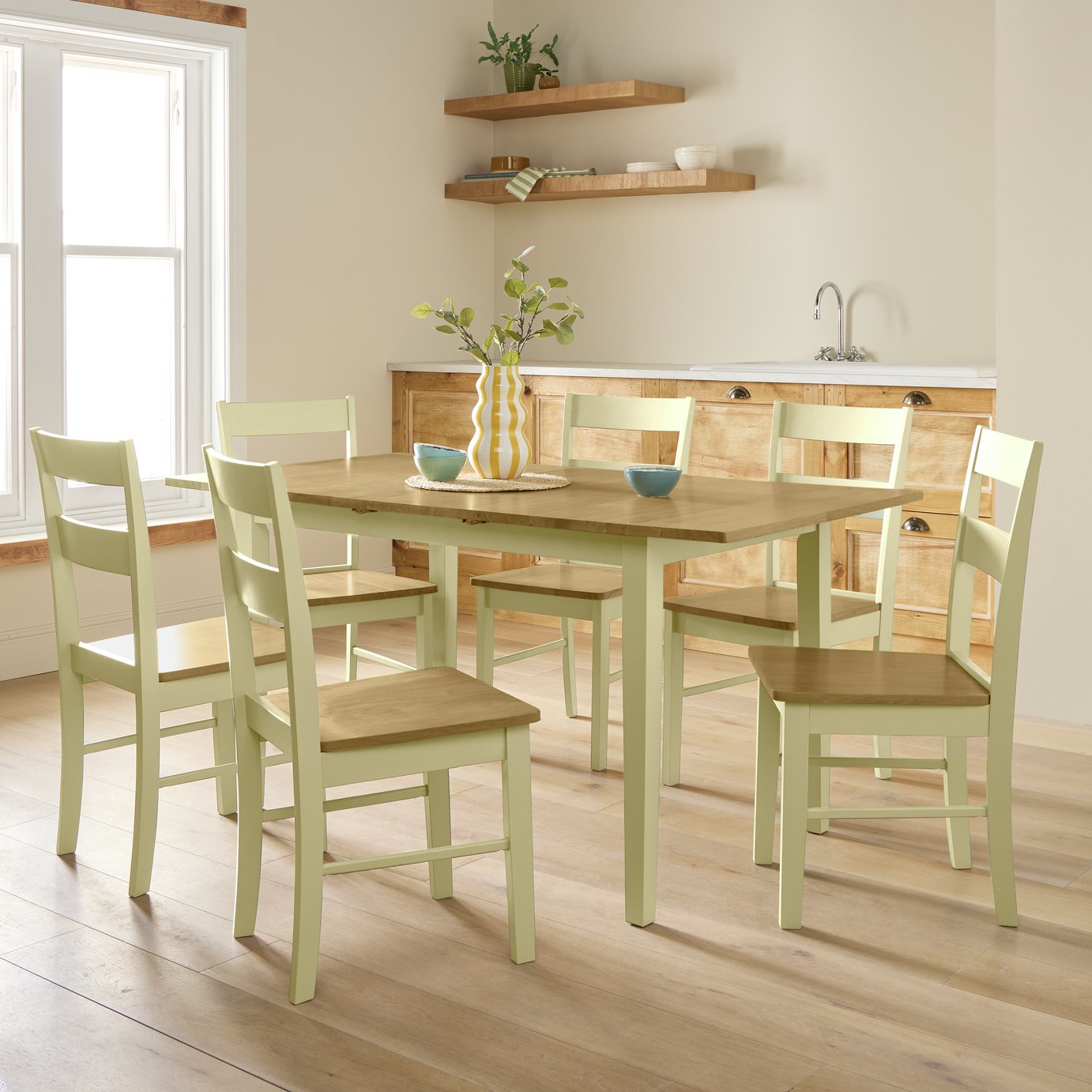 Argos Home Chicago Extending 6 Seater Dining Table - Cream