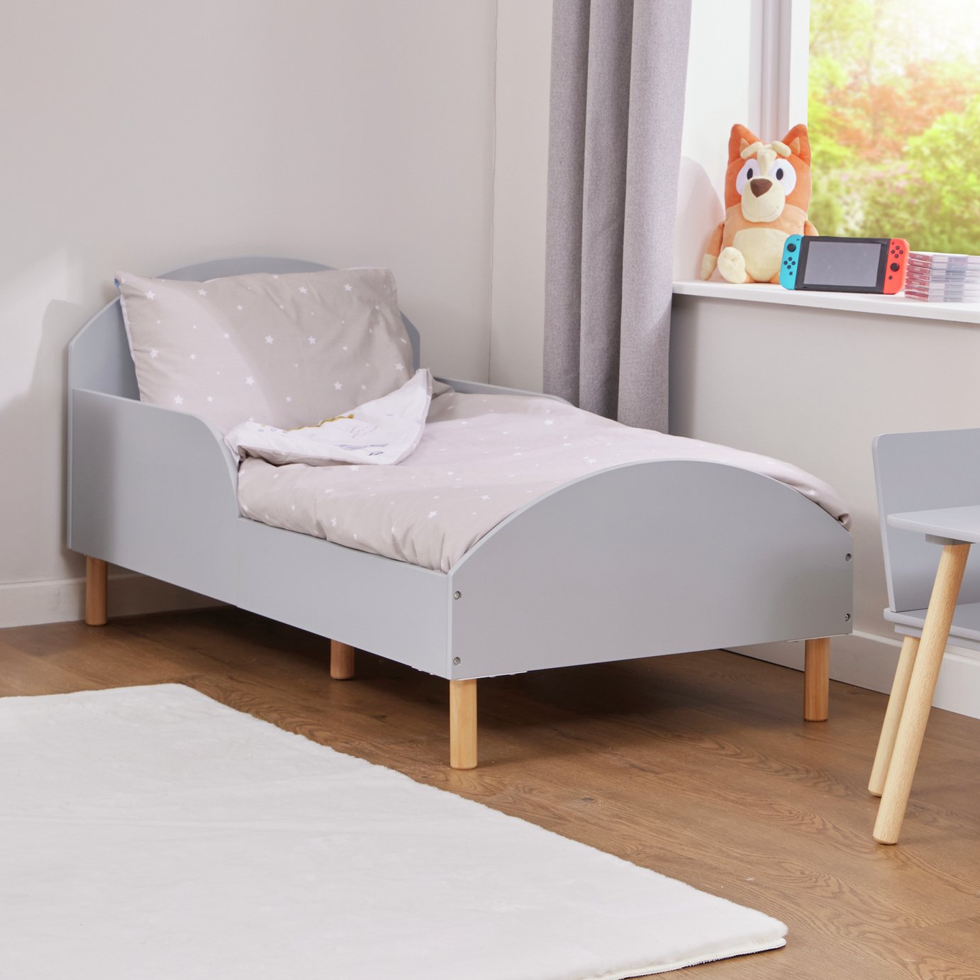 Liberty House Toys Kids Single Toddler Bed Frame - Grey