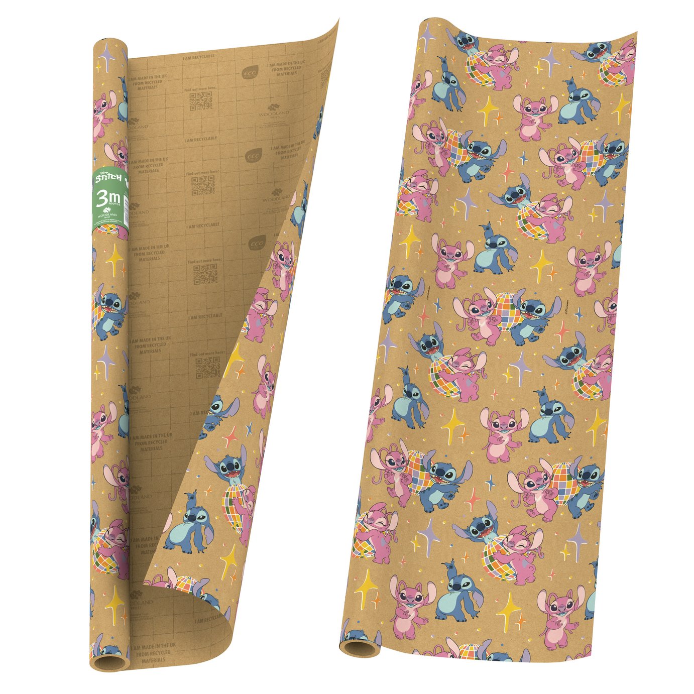 Eco Nature Disney Stitch Roll Wrapping Paper - Pack of 2