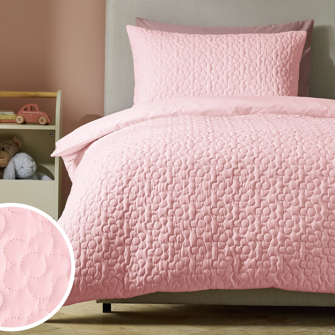 Argos Home Floral Pinsonic Pink Bedding Set - Double