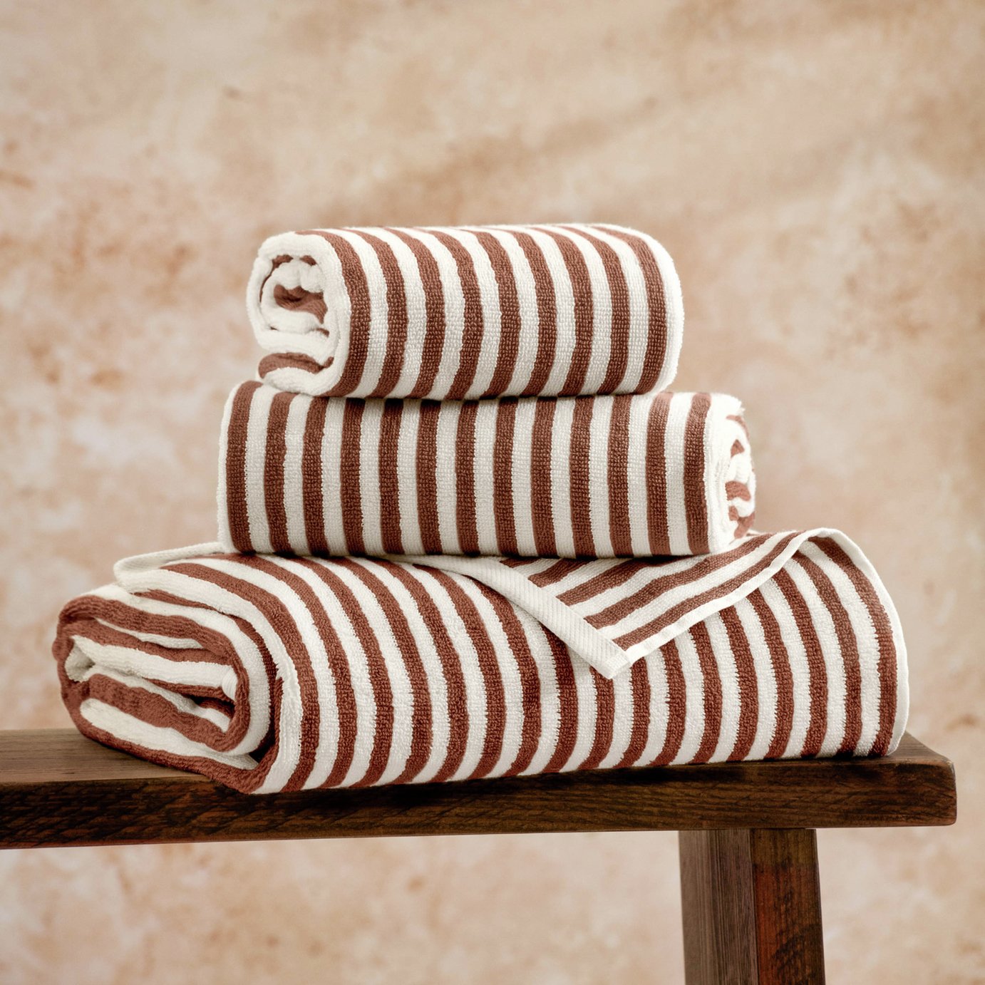 Yard Hebden Stripe Hand Towel - Brown
