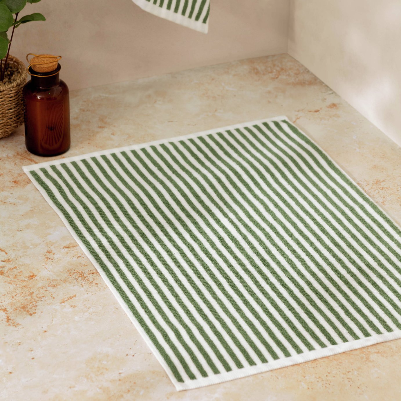 Yard Hebden Stripe Bath Mat - Forest