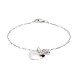 Moon & Back Sterling Silver Crystal Set Mum Charm Bracelet