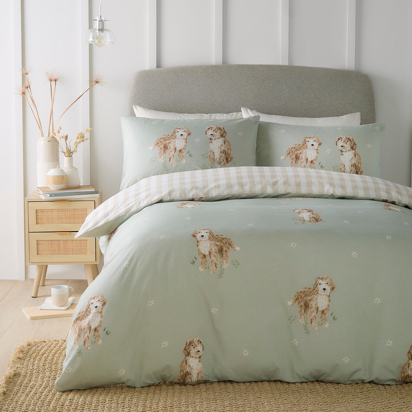Fusion Hattie Cockerpoo Green Bedding Set - King size