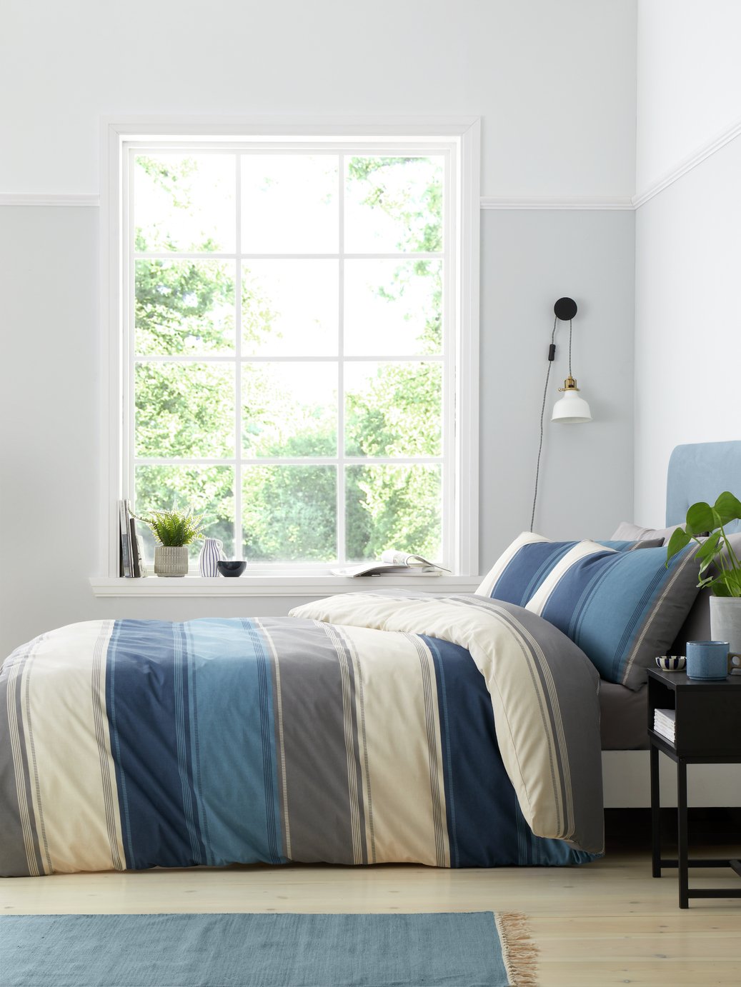 Fusion Betley Stripe Blue Bedding Set