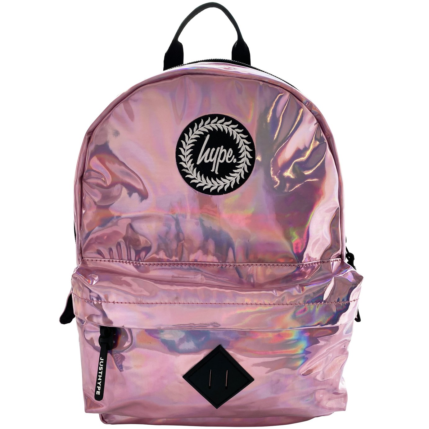 pink holographic hype bag