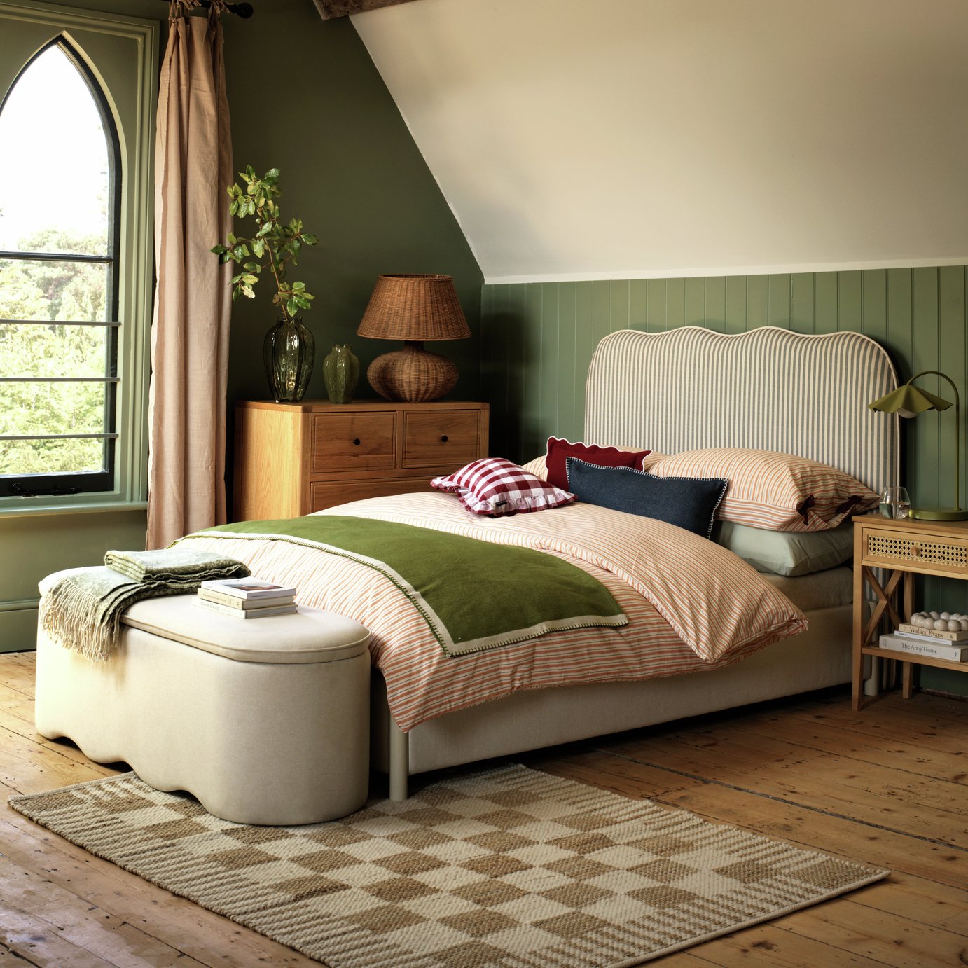 Habitat Archive Checkerboard Natural Flatweave Rug-160x230cm