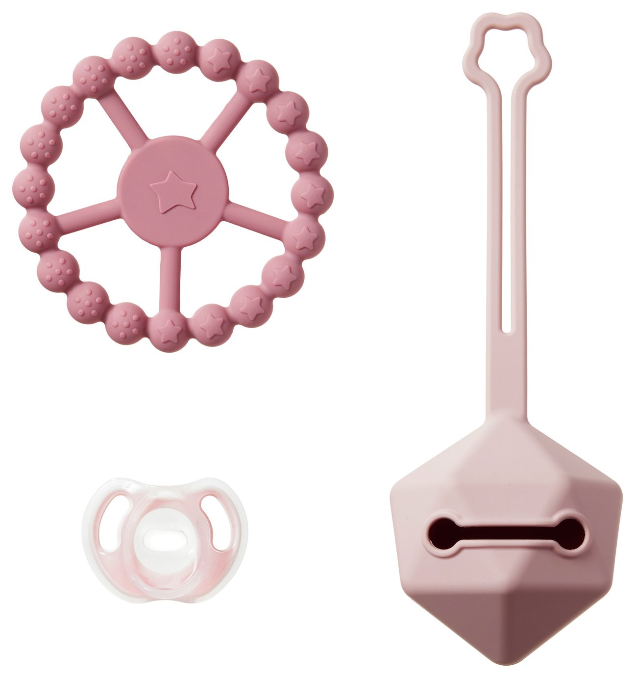 Tommee Tippee Silicone Dummy and Comfort Gift Set – Pink