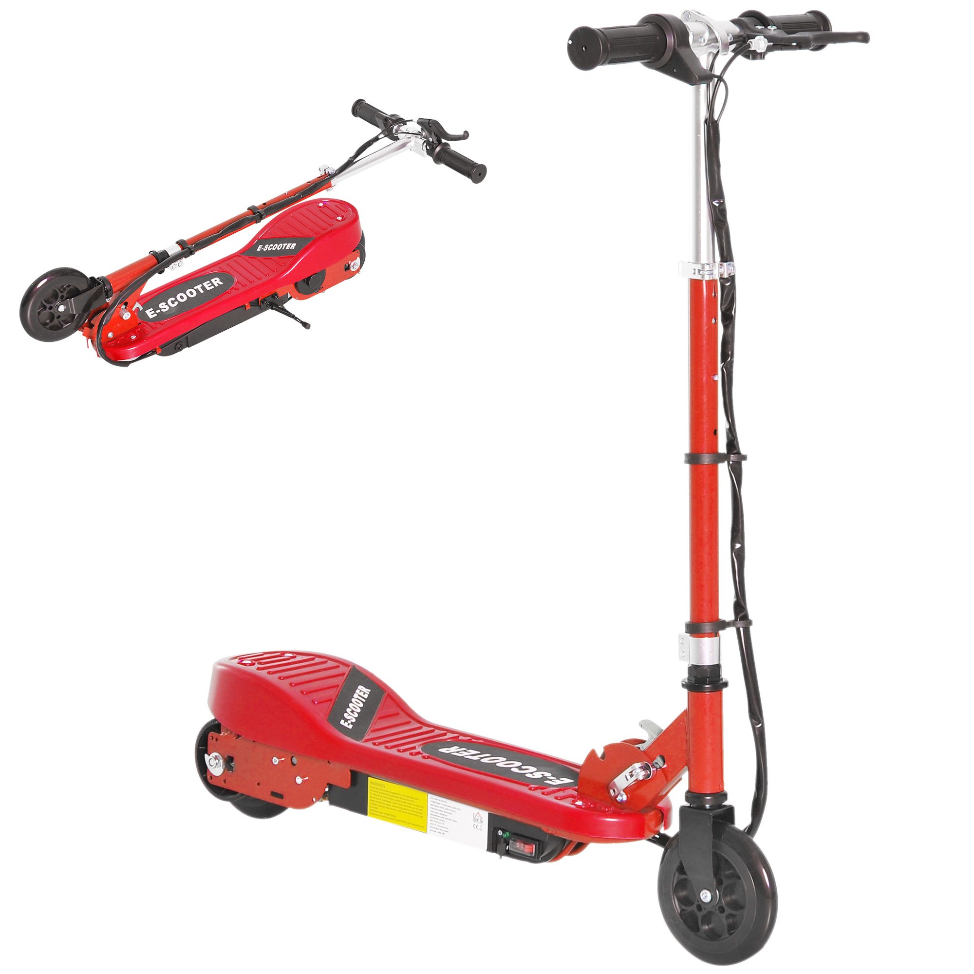 HOMCOM 120W 7 to 14 Years 5.5 Inch Foldable Kids Electric Scooter – Red