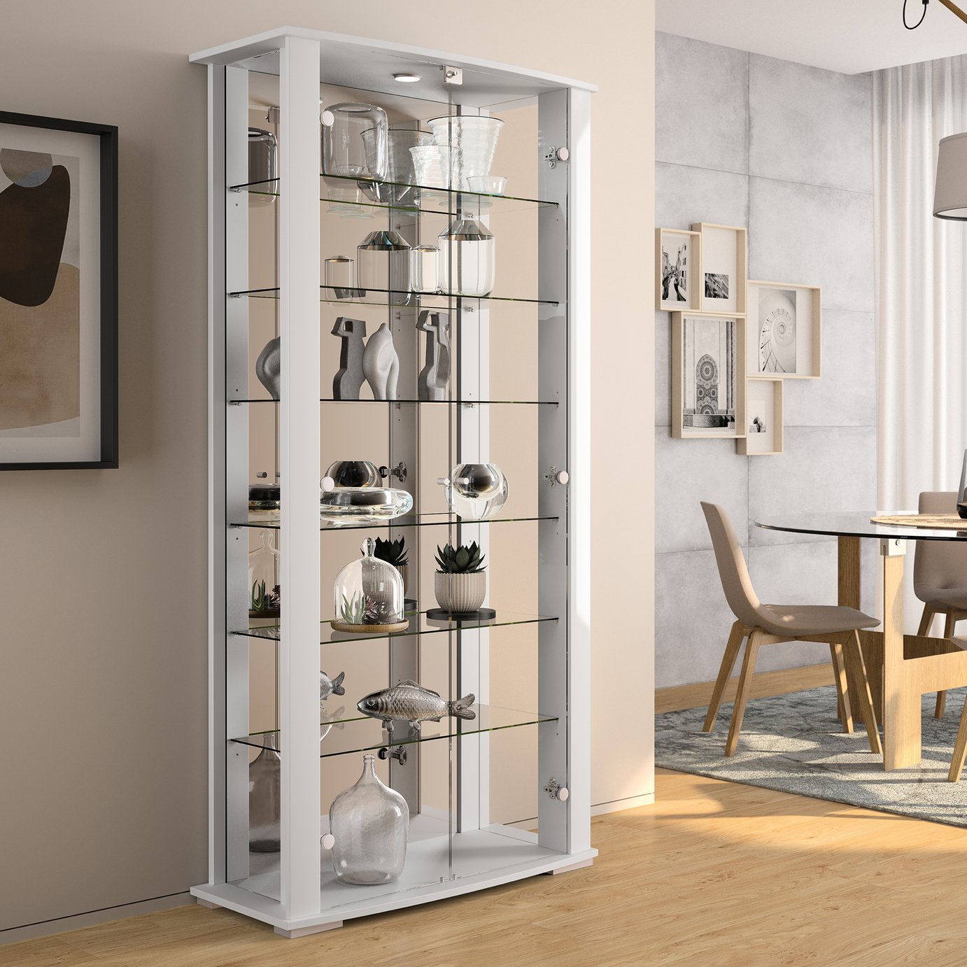 Argos Home Stella 2 Door Mirrored Display Cabinet