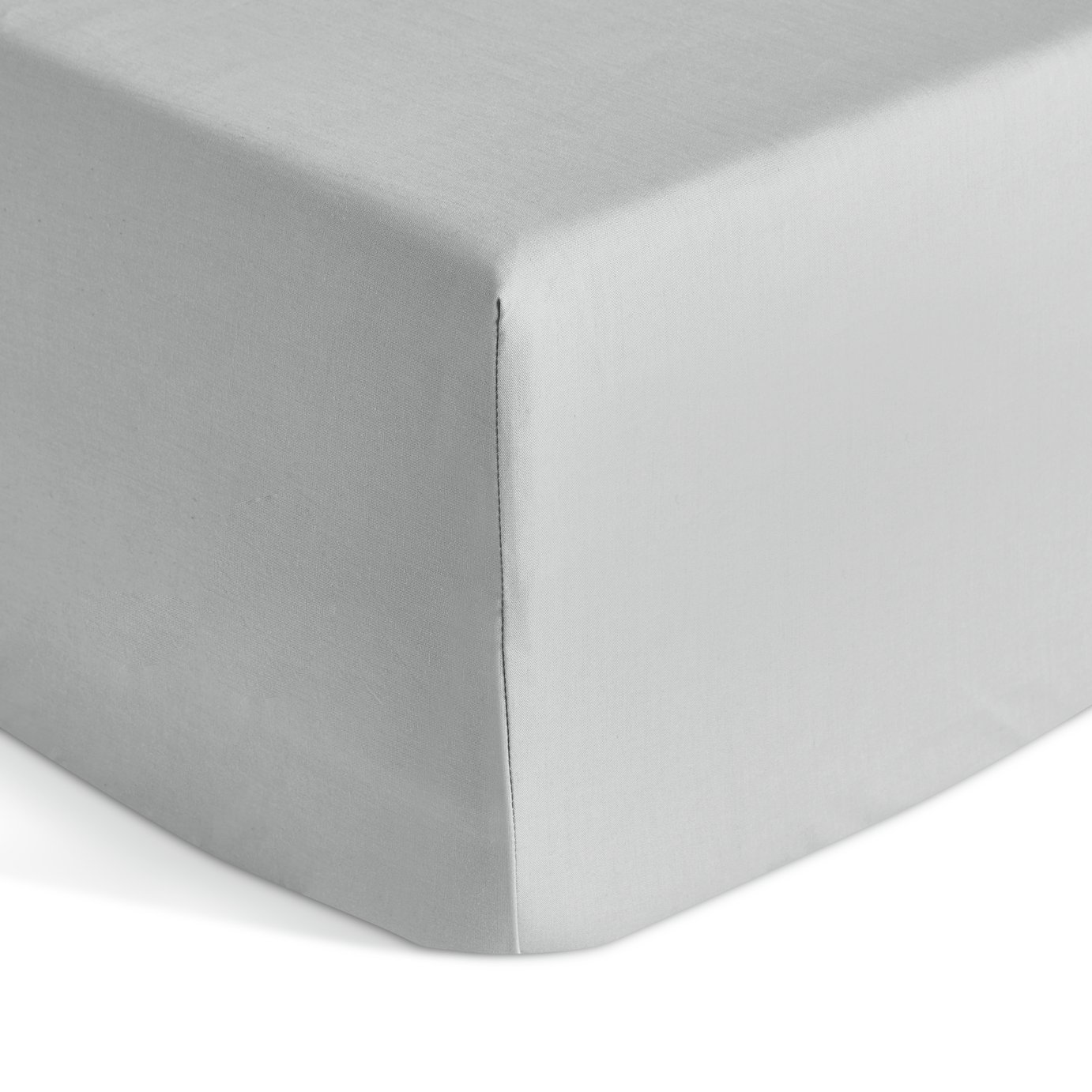 Habitat Cotton Rich 180 TC Grey Fitted Sheet - Small Double