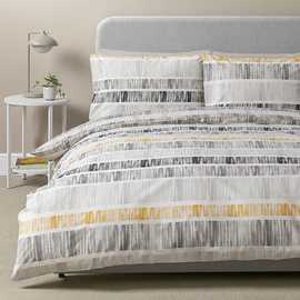 Habitat Mono Variegated Stripe Grey Bedding Set - Single