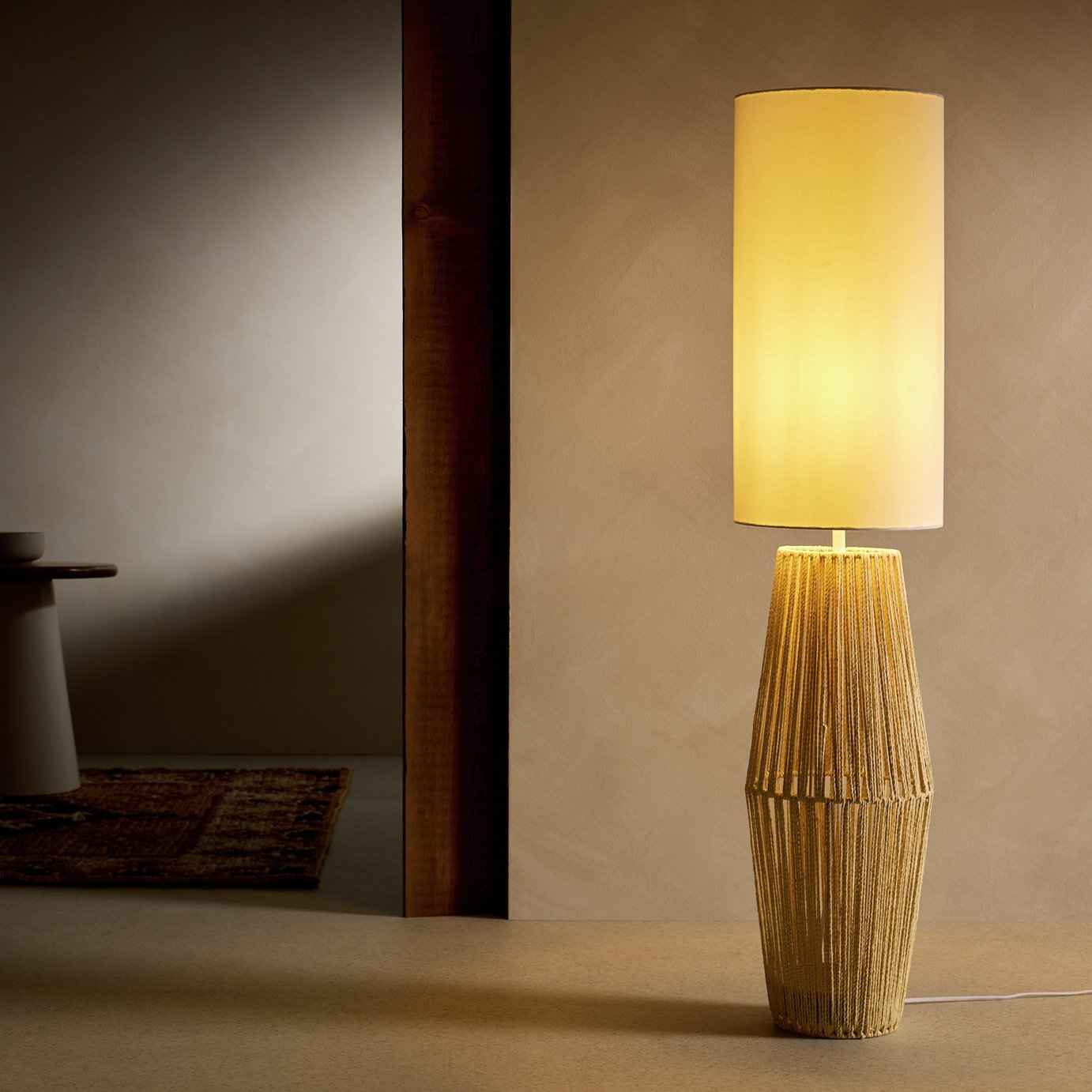 Argos Home Rope Floor Lamp - White & Natural