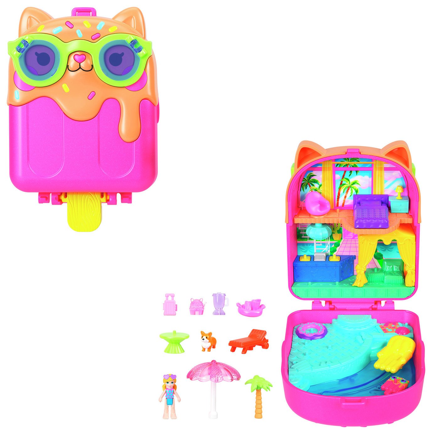 Polly Pocket Kitty Popsicle Resort Compact Playset