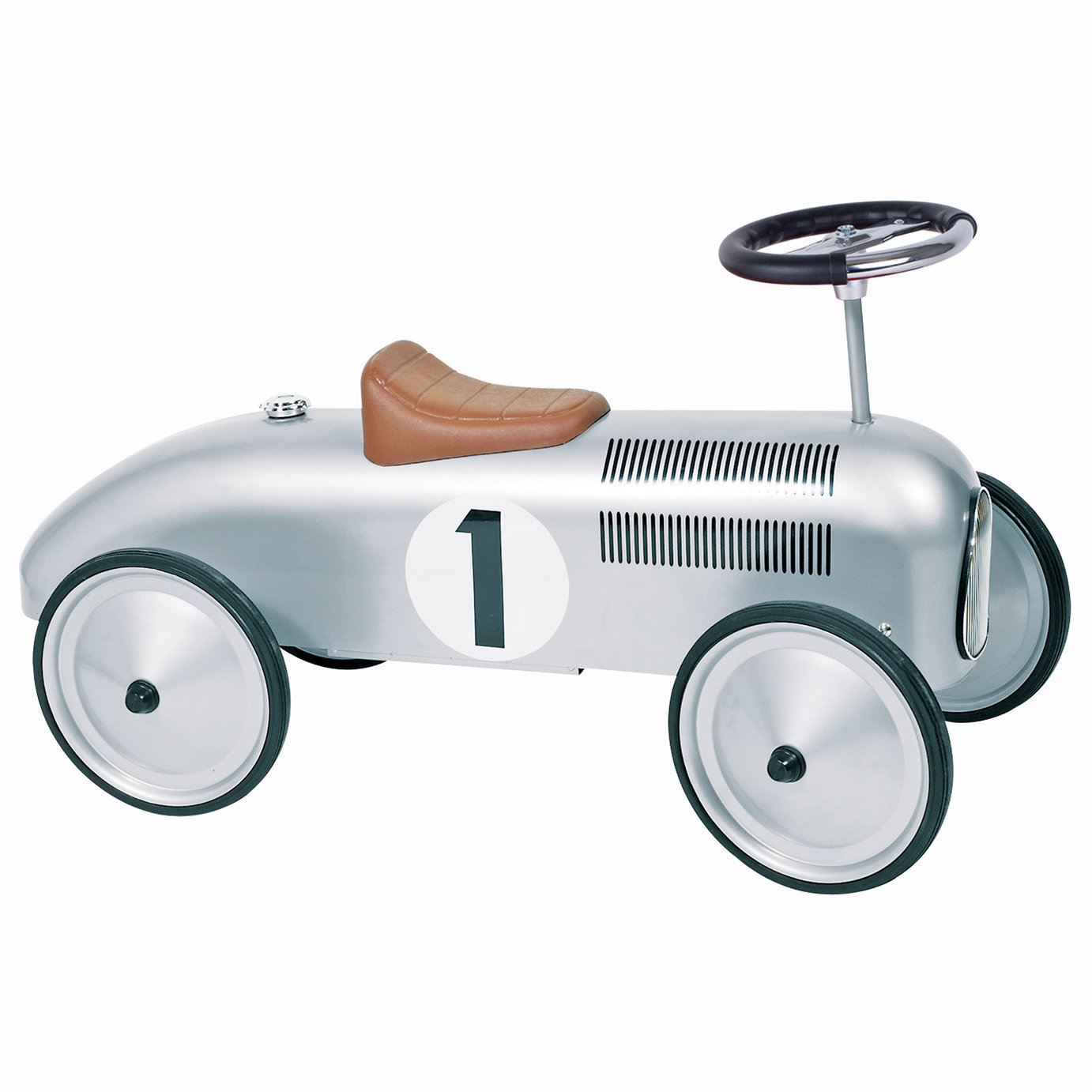 Goki Ride On Metal Car - Silver