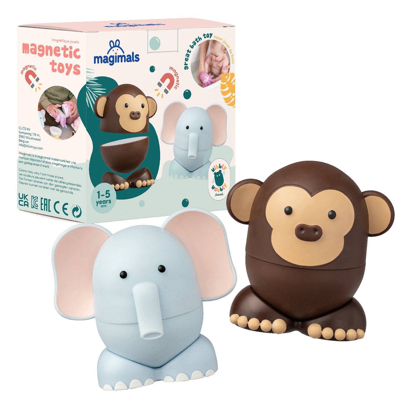 Clics Magimals 2 Piece Safari Magnetic Animal Set