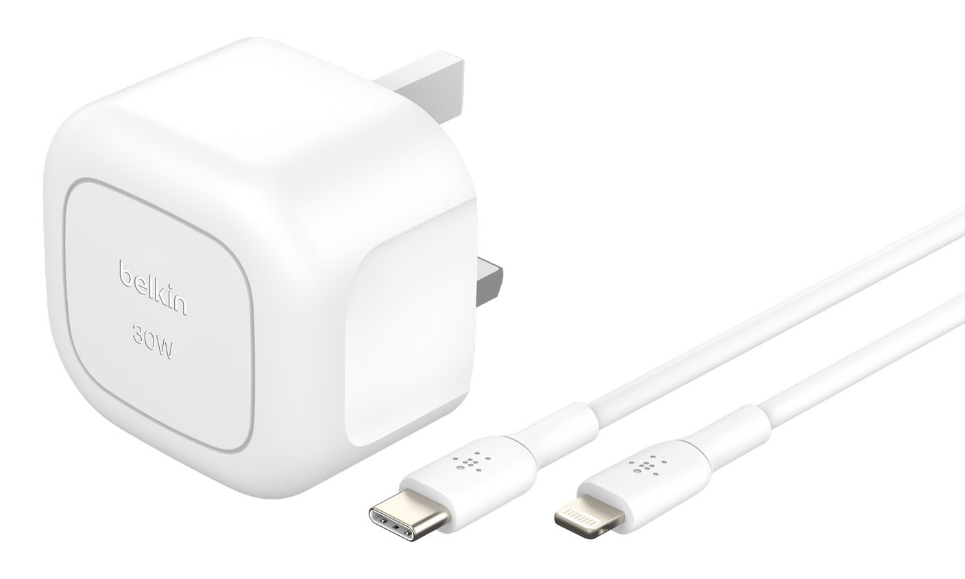 Belkin 30W USB-C Folding Wall Charger + Lightning Cable