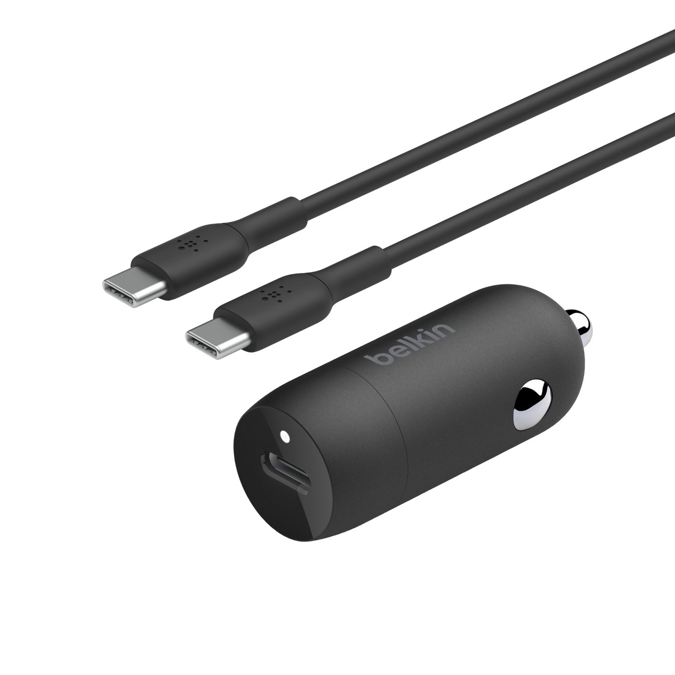 Belkin 30W USB-C Car Charger + USB-C Cable - Black