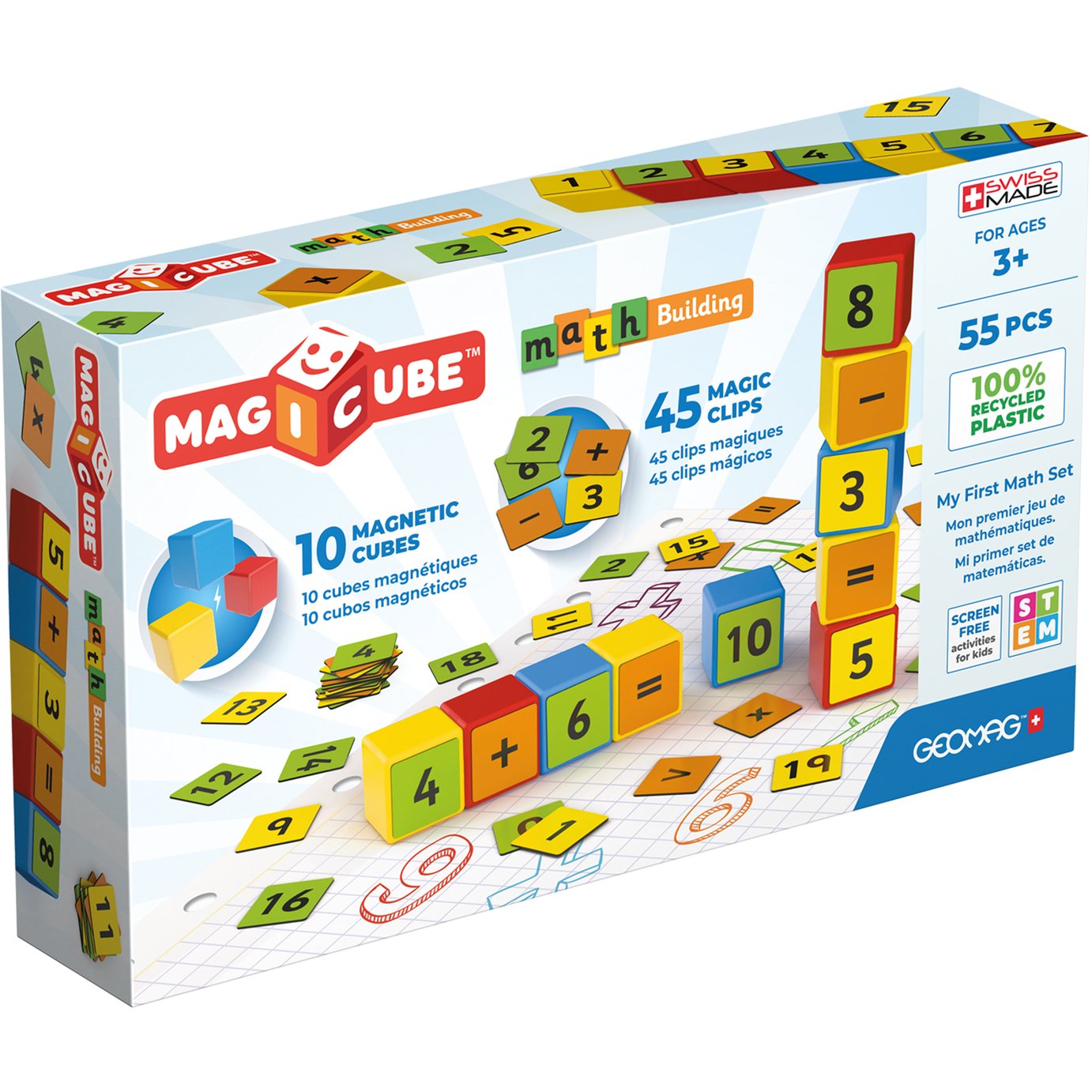 Geomag Magicube Math Building Clips 55 Pieces