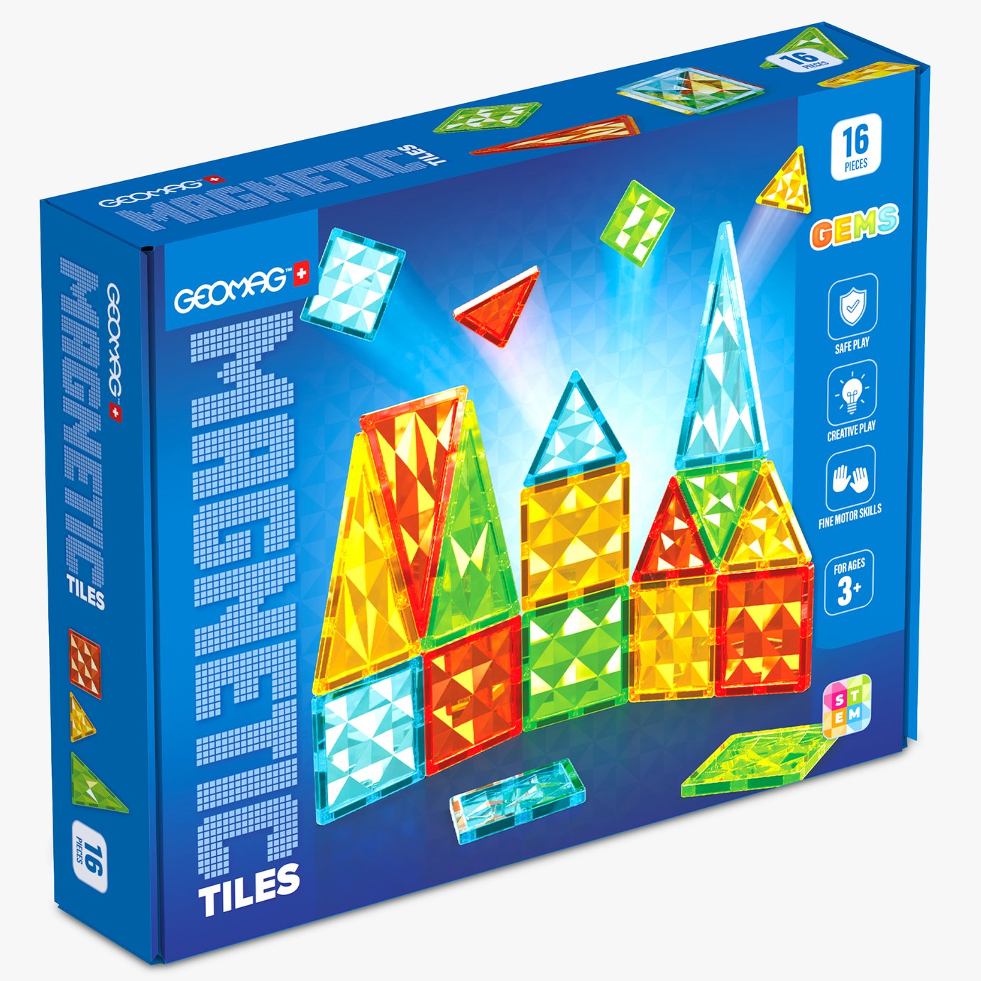 Geomag Magnetic Tiles Gems 16 pieces