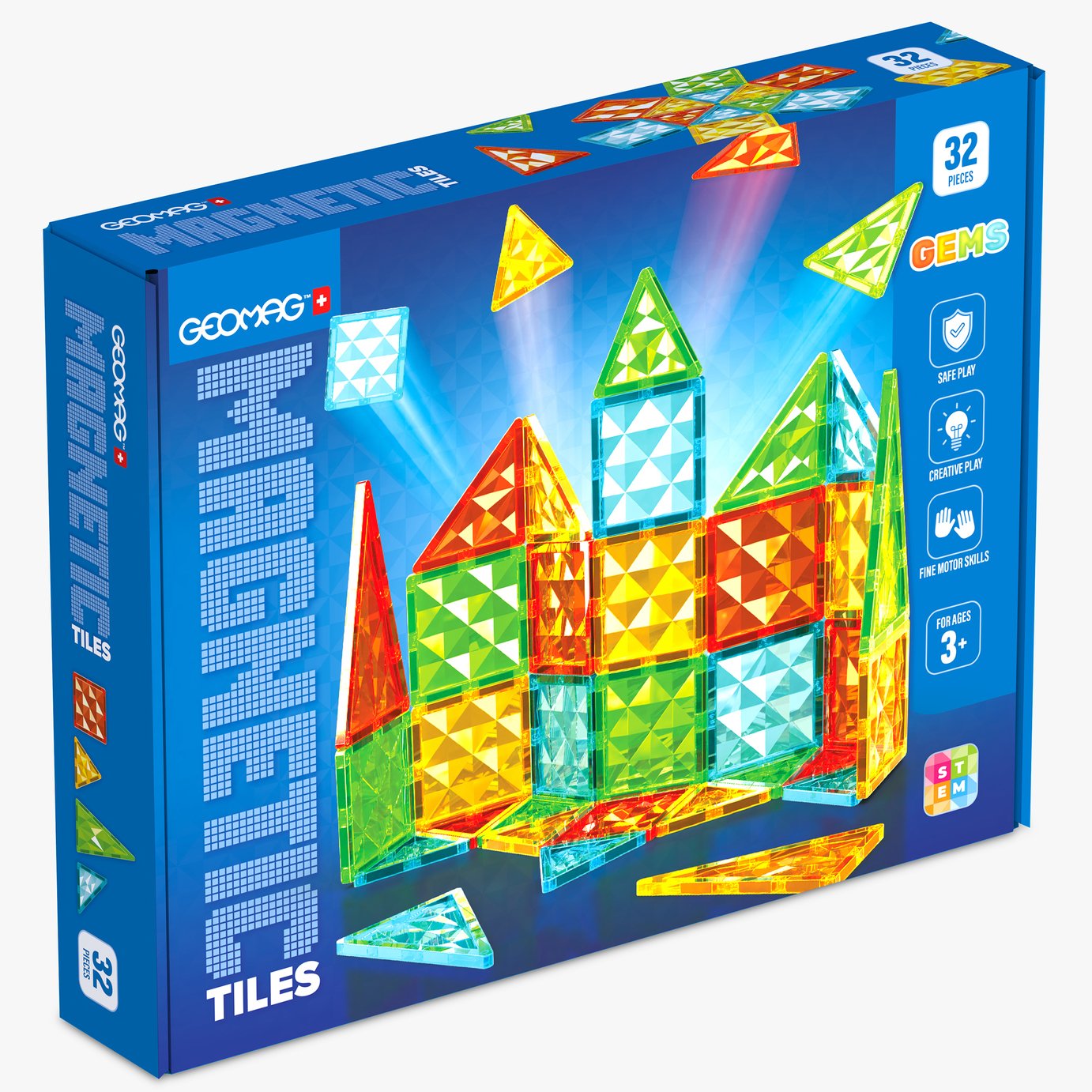 Geomag Magnetic Tiles Gems 32 pieces
