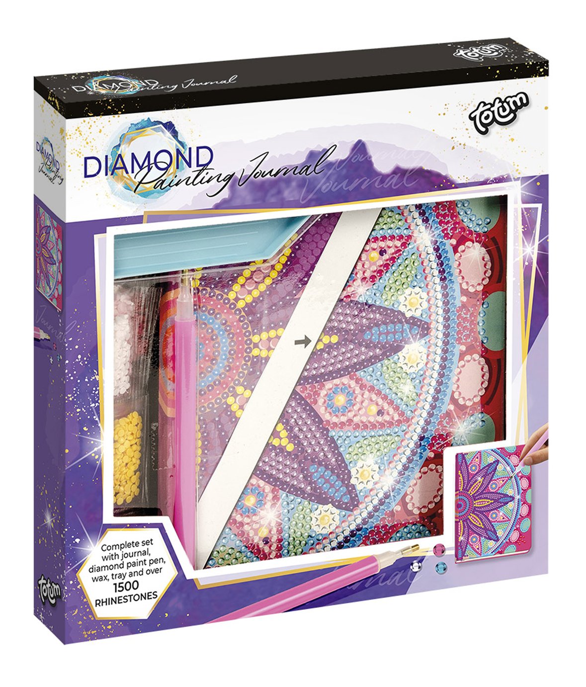 Totum Diamond Paint Notebook Flower Mandala Pink